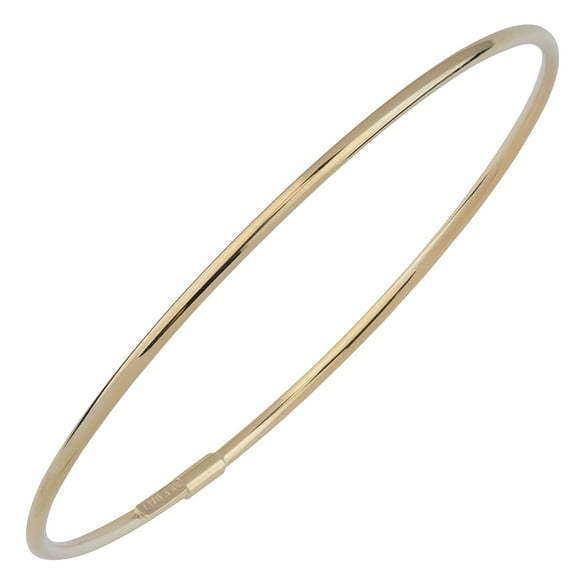 KoolJewelry 10k Yellow Gold Bangle Bracelet (2 mm, Fits up to 8 inches) | Jewelry for Women