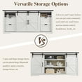 thumbnail image 4 of T4TREAM Farmhouse Sideboard Buffet Cabinet - 4 Drawers, Sliding Barn Door - 66 in, White, 4 of 6