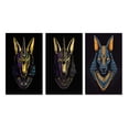 thumbnail image 2 of Designart "Graphic Anubis Iconic Egyptian Jackal God VI" Egyptian Woman Wall Art Set Of 3 - Woman Egyptian Gold Gallery Wall Set For Home Decor, 2 of 6