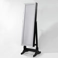 thumbnail image 5 of Tia Elegant Black Jewelry Armoire - Lockable with LED Lights, Crystal Border, Full Length, 5 of 10