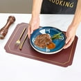 thumbnail image 6 of Travelwant Faux Leather Placemats, PU Table Mats,Waterproof, Stain Resistant, Heat Resistant, Non-Slip Easy to Clean for Kitchen Dining Table,Conference Table, 6 of 8