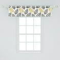 thumbnail image 2 of Off White Window Valance Pack of 2, Digitally Generated Silhouettes of Leaves on a Plain Background, Rod Pocket Curtain Valances for Kitchen Bedroom, 54" X 12", Charcoal Grey and Yellow, by Ambesonne, 2 of 4