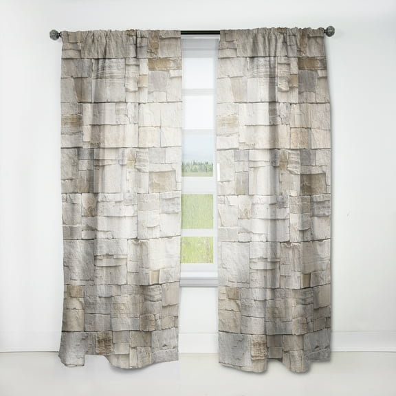 Designart 'Stone Wall I' Modern & Contemporary Curtain Panel