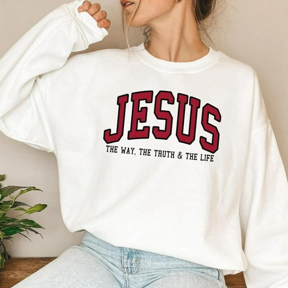 Christian Sweatshirt – Love Like Jesus Pray Crewneck, Faith Bible Verse Pullover, Trendy Religious Apparel, Unisex Fleece Top