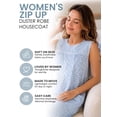 thumbnail image 2 of Casual Nights Women's Sleeveless Seersucker Zip Front Housecoat, Cotton & Polyester Blend Duster with 2 Pockets, 40 Inch Length, Dots Blue S, 2 of 6