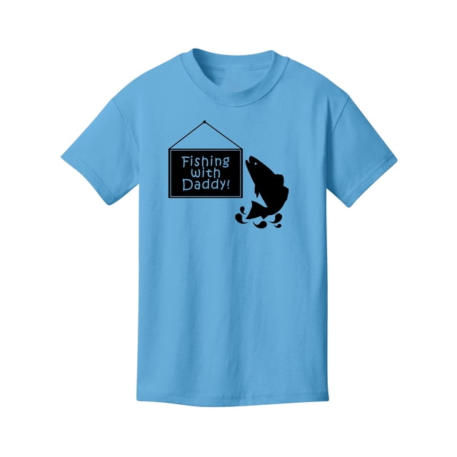 Gravity Trading Fishing with Daddy Youth Cotton Tee - Aqua Blue - Small