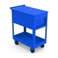 thumbnail image 4 of Hyper Tough 28-Inch Steel Tool Cart with Drawer, 500 lb Load Capacity, Blue Powder-Coated, 4 of 7
