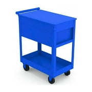 Hyper Tough 28-Inch Steel Tool Cart with Drawer, 500 lb Load Capacity, Blue Powder-Coated