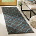 thumbnail image 3 of SAFAVIEH Arizona Wayra Geometric Diamonds Shag Area Rug, Grey/Turquoise, 6'7" x 9'2", 3 of 10