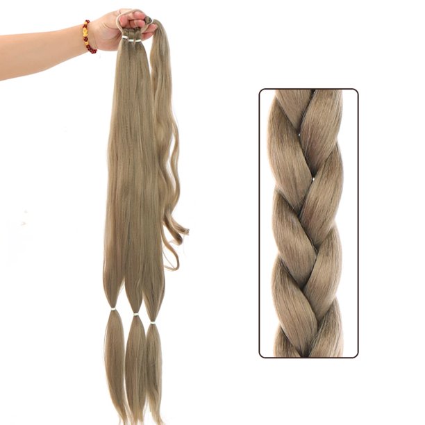 Pelucas trenzada de cola de caballo de pelo largo para mujer, extensiones de cabello sintéticas envolventes de moda con diadema, pieza de cabello de cola de caballo natural para mujer, 31 pulgadas, 15