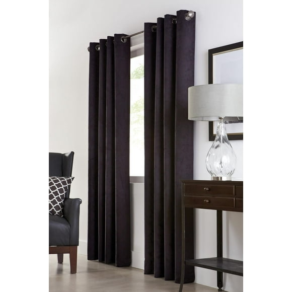 Nash 100% Total Blackout Grommet Curtain Panel Pair 54" x 84" in Black
