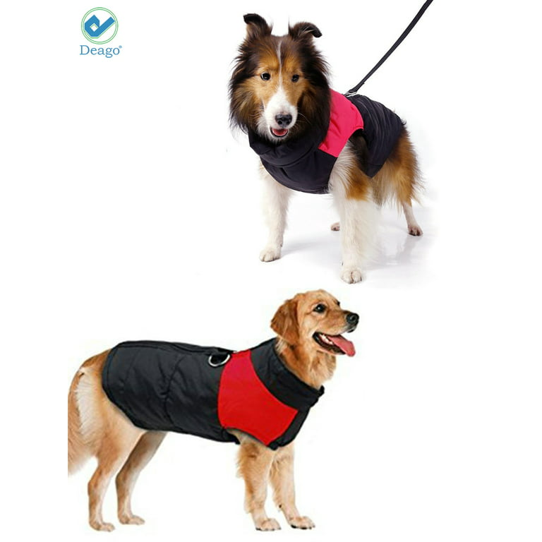 Deago Plus Size Dog Warm Vest Jacket Coat Pet Waterproof Cold Winter Cat  Clothes for Large Dogs (66-110 lbs)