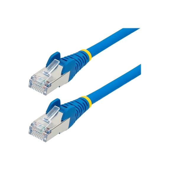 StarTech 12ft CAT6a Ethernet Cable - Low Smoke Zero Halogen (LSZH) - 10 Gigabit 500MHz 100W PoE RJ45 S/FTP Blue Network Patch Cord Snagless w/Strain Relief (NLBL-12F-CAT6A-PATCH)
