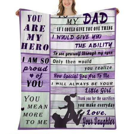 

Birthday Gifts for Dad Unique Dad Gifts from Son Daughters for Fathers Day Valentines Day Christmas - I Love You Dad Hugs Blanket 40x58 (#070)