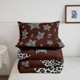 thumbnail image 5 of Manfei Vintage Cheetah Stars Queen Comforter Set,Cartoon Themed Comforter Sets Queen,Brown White,Black Reversible,3pcs,1 Comforter and 2 Pillowcases, 5 of 7
