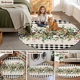 thumbnail image 5 of Round Area Rugs Collection 4 Ft, Christmas Non-Slip Residential Carpet, Winter Poinsettia Leaf Xmas Birds Eucalyptus Berry Indoor Crawling Mats Runner Rugs for Living Room/Dining Room/Bedroom, 5 of 8
