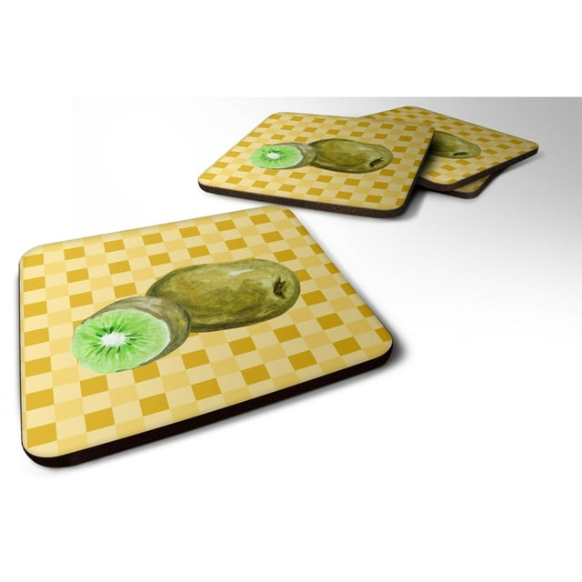 "Treasures Kiwi on Basketweave Decorative coasters, 3.5, Multicolor" Caroline's Treasures BB7231FC