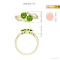 thumbnail image 4 of ANGARA Natural Round 1.1 ct Peridot Two Stone Bypass Ring with Diamonds in 14K Yellow Gold for Women (Size-5mm) | August Birthstone, Anniversary, Jewelry Gift for Women | Natural Peridot Ring, 4 of 10