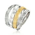 thumbnail image 2 of Ross-Simons Two-Tone Sterling Silver Textured and Polished Multi-Row Ring, Women's, Adult, 2 of 5