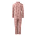 thumbnail image 7 of Xyxonk Women Pajama Sets Cozy Button Polka Dot Pj Sets Long Sleeve Shirt and Womens Pajama Pants Pink Plus Size Lounge Two Piece Loungewear Hot Pink L, 7 of 7