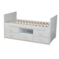 thumbnail image 4 of Baxton Studio Mirza Modern and Contemporary White Finished Wood 5-Drawer Twin Size Storage Bed with Pull-Out Desk, 4 of 11