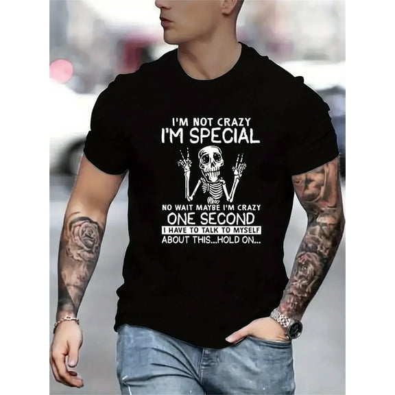 Graphic Tees for Men Hip Hop Short Sleeve Print T-Shirt Shirts Men Lightweight Skull Printed Design T-Shirts Nature Black C S