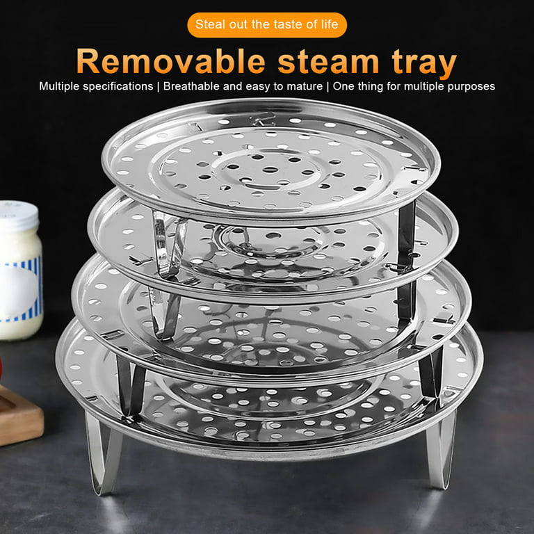 11-inch Round Stainless Steel Steamer Rack, Pressure Cooker Canner Rack, Insert Stock Pot, Steaming Tray Stand, Cooking Toast Bread Salad, Easy to