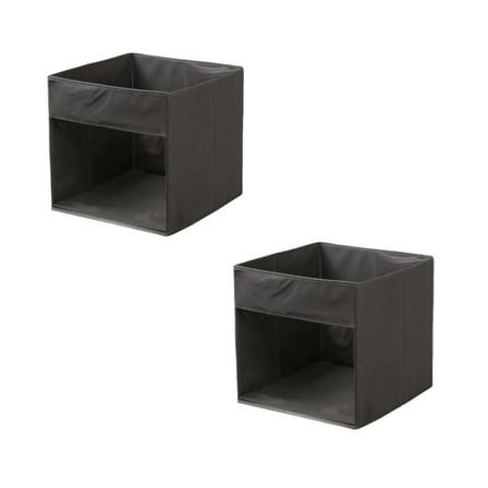 2PCS  Grey Space-Saving Foldable Storage Boxes  Versatile Toy Organizers