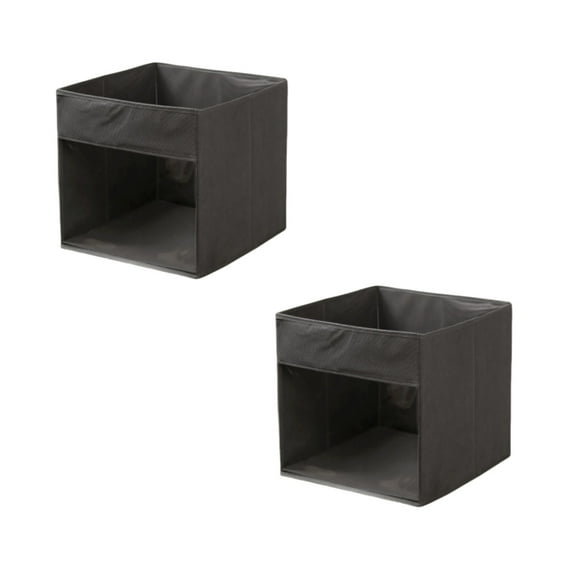 2PCS  Grey Space-Saving Foldable Storage Boxes  Versatile Toy Organizers