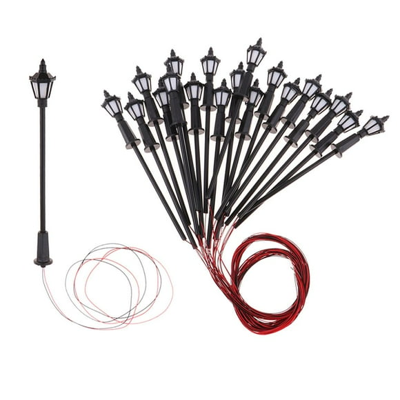 Esquirla 20pc 1:75 HO Scale Led Street Lights HO Garden Light Miniature Accessories 10cm 20Pcs 1:75