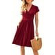 thumbnail image 1 of Vestido de verano de manga corta con escote en V y estilo casual, 1 of 5