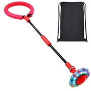 Skip Ball for Kids with Backpack, Foldable Ankle Sports Swing Ball, Colorful Flashing Jump Rope Fat Burning Game for Children, Bo