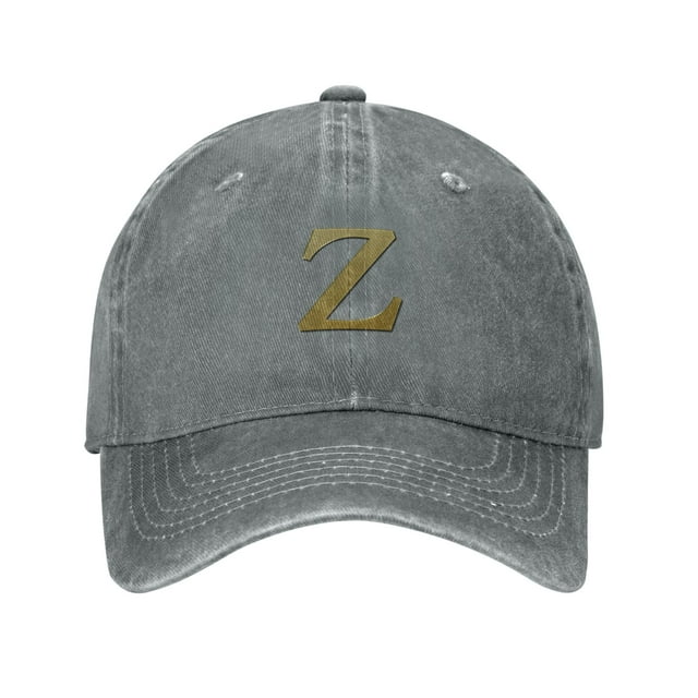 ZICANCN Casquette de Baseball Réglable Femmes, Alphabet Z Pattern Chapeaux pour Hommes Adulte Lavé Coton Denim Baseball Caps Mode, Gris
