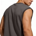 thumbnail image 4 of FRSASU Tank Top for Men Textured Sleeveless Streetwear Shirts Muscle Gym Workout Causal Summer Tank Tops Dark Gray, 4 of 7