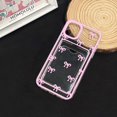 thumbnail image 2 of XUCP-Compatible with iPhone 12 Case Clear with Card Holder Cute Bow Ribbon for Women Girl Color Frame Soft TPU Shockproof Wallet Protective Cover - Pink, 2 of 4