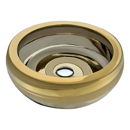 Series Bath Sink - ANZZI Regalia Series Vessel Sink In Smoothed Gold - LS-AZ181