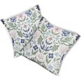 thumbnail image 7 of Blue Green Floral Pillow Covers 18x18 Set of 2 Navy Pink Sage Flower Flower Block Print Decorative Throw Pillowcases Outdoor Spring Summer Farmhouse Cushion Cases Decor for Home Couch Sofa Bed, 7 of 7