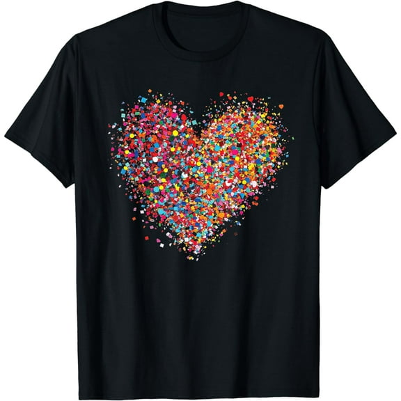 Confetti Heart Valentines Day For Women Teen Girls Kids T-Shirt