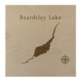 thumbnail image 1 of Beardsley Lake Map 12x12" Birch Wood Wall Art Office Decor Gift Engraved California, 1 of 3