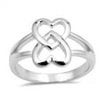 thumbnail image 1 of Infinity Love Knot Interlocking Heart Promise Sterling Silver Ring 925 Jewelry Female Male Size 7, 1 of 4