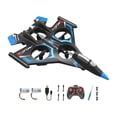 thumbnail image 4 of Avión RC con control remoto, planeador de pasatiempo, acrobacias, regalos para niños, anticaídas Azul con 2 pilas, 4 of 9