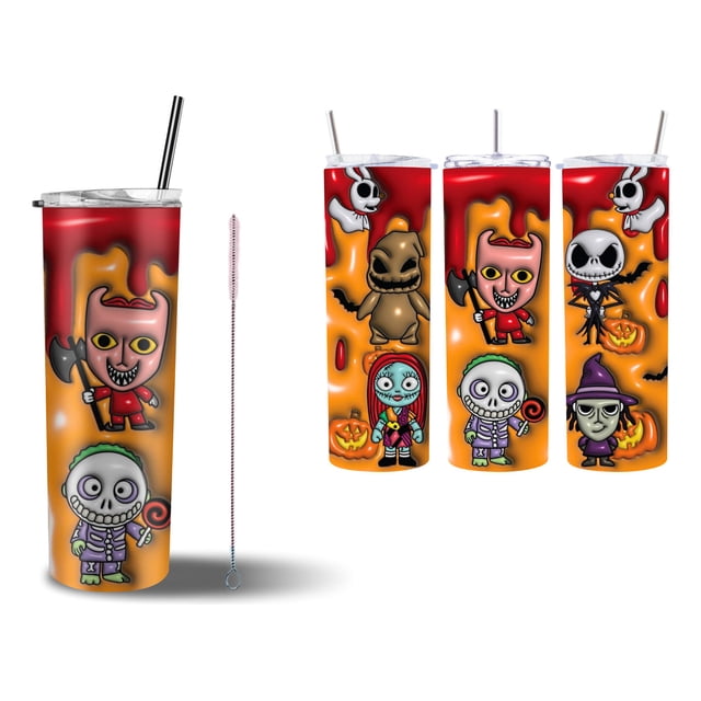 Termo Tumbler 20oz SVART El Mundo Extraño de Jack Halloween Tipo Inflado