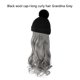 thumbnail image 2 of Seitruly Sombrero de extensión de pelo de simulación para mujer, gorro de punto desmontable, pelo ondulado largo falso, accesorios para la cabeza de Cuidado del cabello Gris Seitruly CE014849-06, 2 of 6