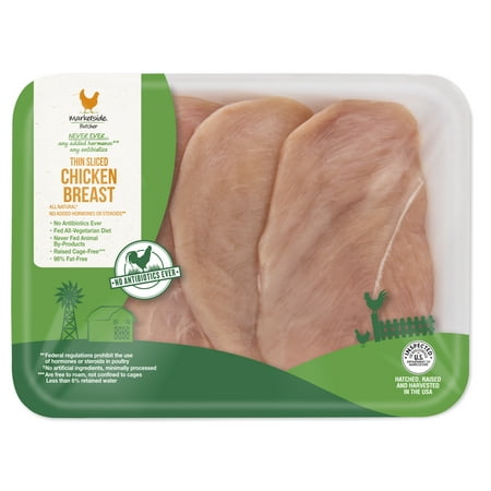 product image of Marketside Antibiotic-Free Thin-Sliced Chicken Breast, 1.1-1.7 lb