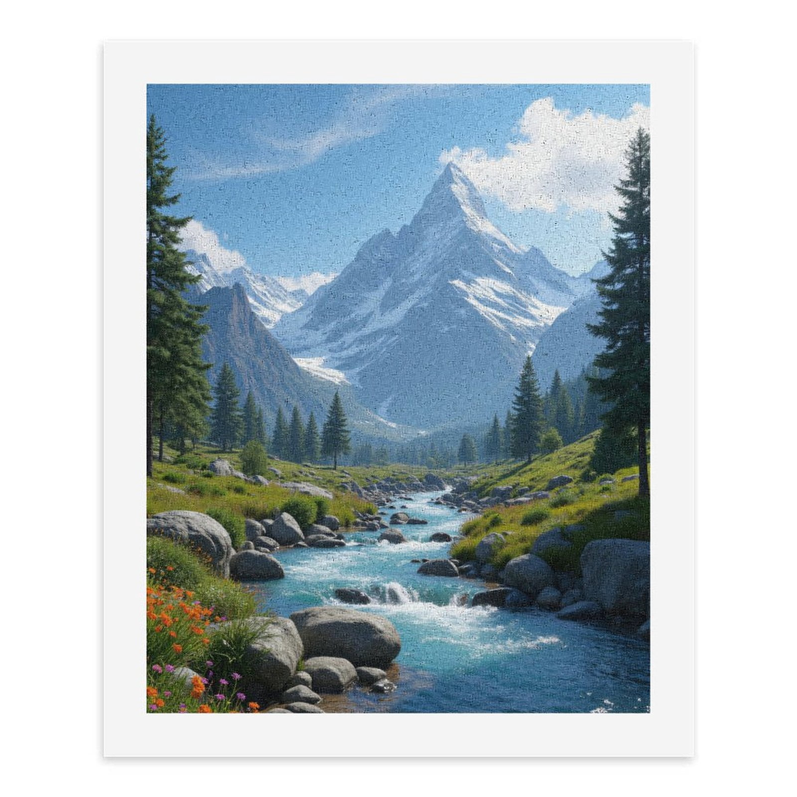 Paint by Numbers Kit for Adults, Mountain Stream Scenic View Paint by Numbers, Easy Paint by Numbers Kit for Adults Beginner, DIY Adult Paint by Number Kits on Canvas, Home Decor
