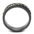 thumbnail image 2 of IP Light Black (IP Gun) Stainless Steel Ring with Top Grade Crystal in Black Diamond for Women Black Diamond Stone Color Style TK2799 Size 5, 2 of 3