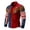 EliteGoogv#Red-3, variant on Mens Button Down Shirt Western Style Fringe Trim American Flag Print Studded Detail Long Sleeve Casual Cowboy Shirt For Men,Red,XL
