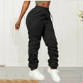 thumbnail image 7 of cocolona Cargo Pants for Women Elastic Waist Drawstring Slim Pleated Joggers Outdoor Hiking Pants Streetwear, 7 of 7