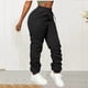 thumbnail image 2 of Amzcrzy Pantalones Cargo Mujer Color Liso Ligeros Senderismo Detalle Fruncido Cintura Elástica Cordón Cómodos Jogging Tallas S-2XL Negro, 2 of 7