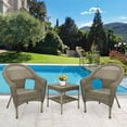 thumbnail image 2 of Jeco Clark 3 Piece Wicker Patio Conversation Set in Gray, 2 of 9